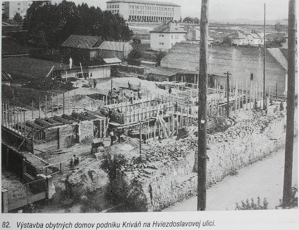 Výstavba obytných domov podniku Kriváň na Hviezdoslavovej, 40te roky